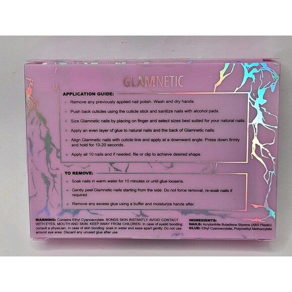 Glamnetic Reusable Press-On Nails Ma Damn Almond French 24 Nail Kit New W/Glue - Picture 3 of 6